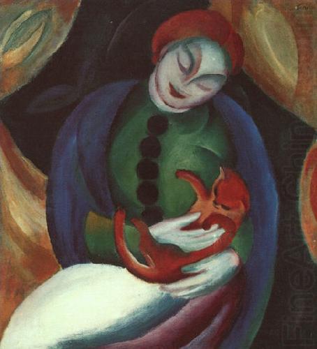 Madchen mit Katze II, Franz Marc